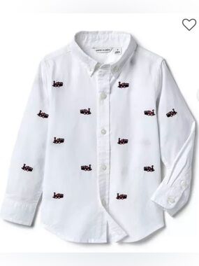 Janie and Jack Train Oxford Shirt